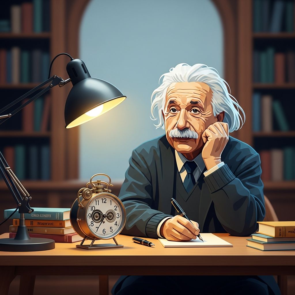 Unlock genius-level productivity with Albert Einstein's proven strategies for focus, simplicity, and purposeful living.