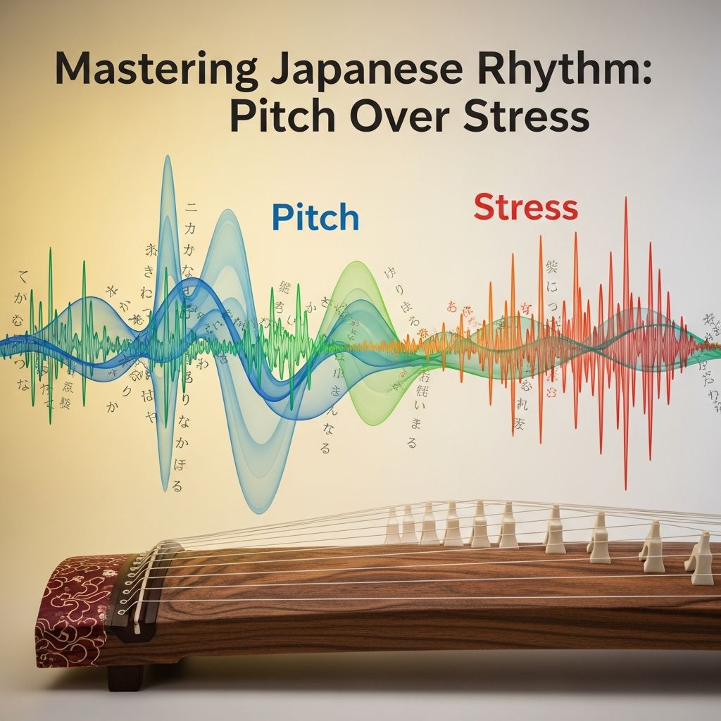 Mastering Japanese Rhythm: Pitch Over Stress Unlock natural Japanese pronunciation by embracing mora timing and pitch accent instead of English-style stress patterns.