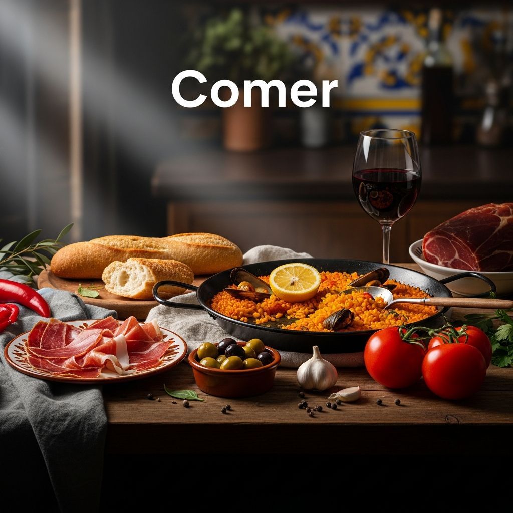 Unlock the full potential of 'comer' – your guide to conjugations, expressions, practical Spanish eating vocabulary.