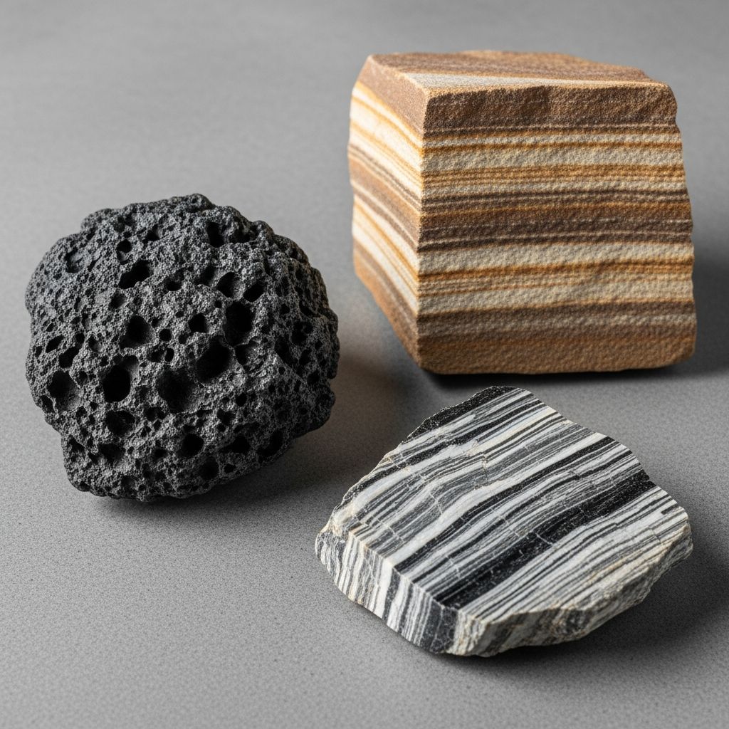 Discover igneous, sedimentary, and metamorphic rocks: their formation, traits, examples, and roles in Earth's dynamic geology.