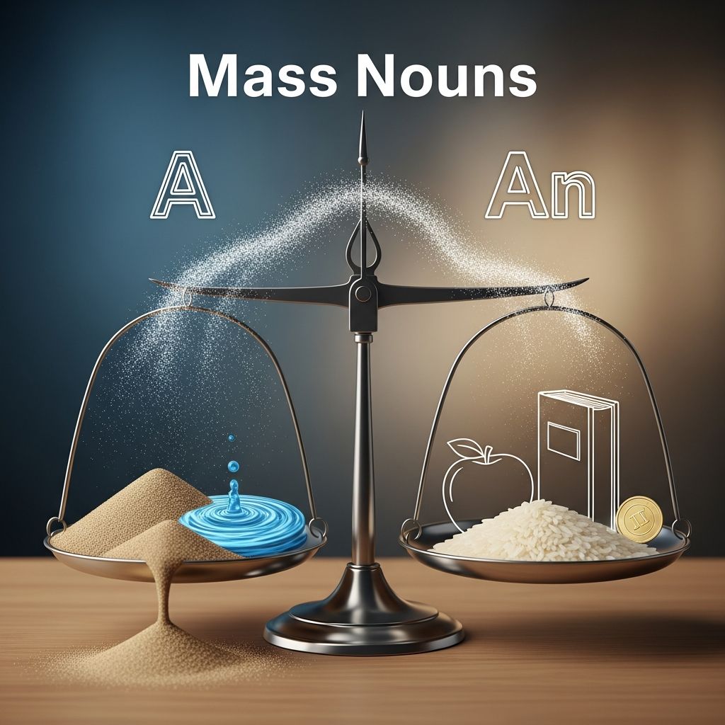 Master mass nouns: Explore uncountable nouns, their rules, examples, and how they differ from count nouns in English.